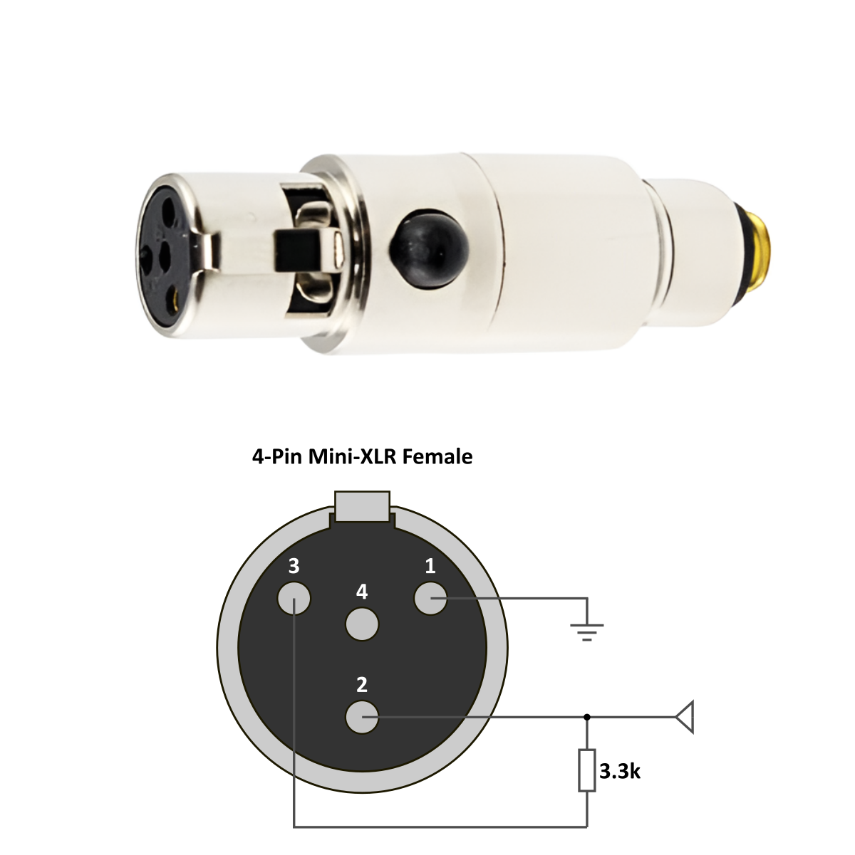 StageClix mXLR Transmitter to DPA microphone adapter pinout